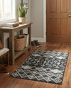 Geo Garden Lattice Collection Area Rug -  Andalusia Rectangle Charcoal Gray  lifestyle 21