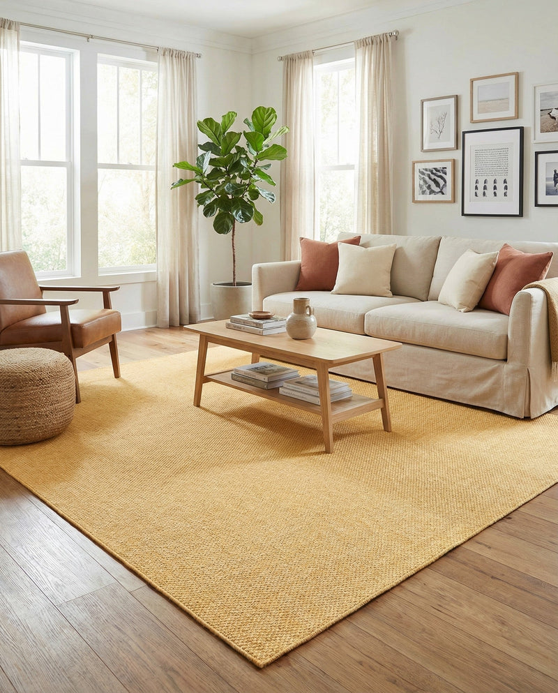 Seaside Serenity Collection Area Rug - Veranda (Corn Harvest Yellow) Square Corn Harvest Yellow  lifestyle 33