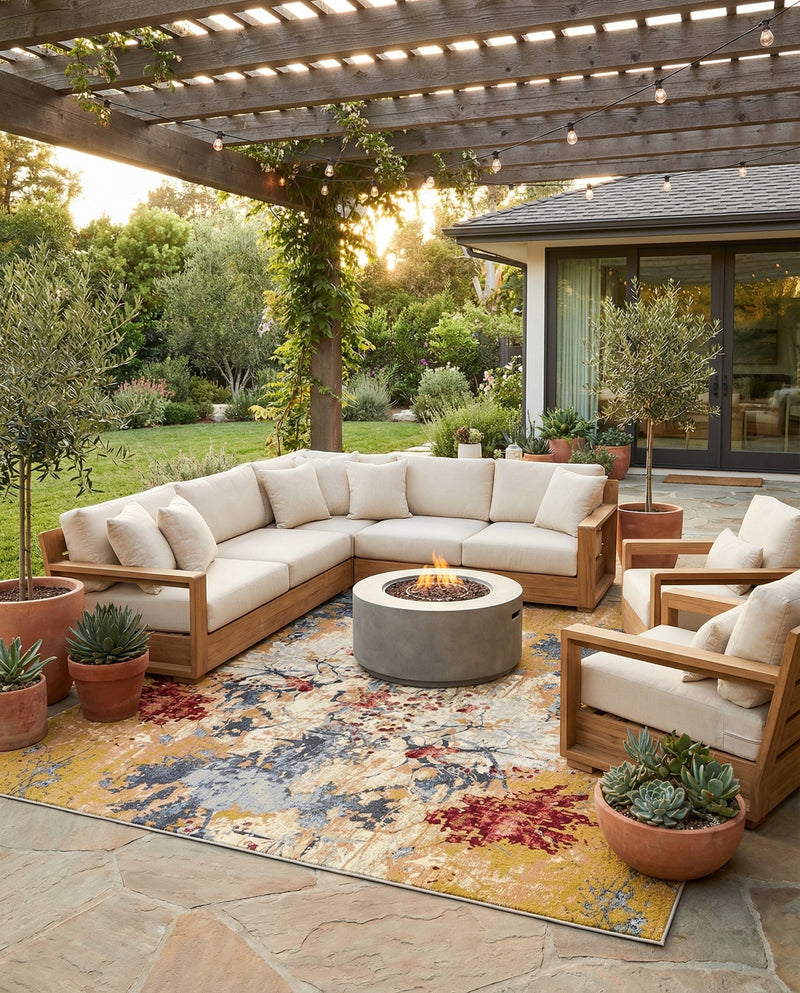 Urban Terrace Collection Area Rug -  Alcove Square Multi  lifestyle 33