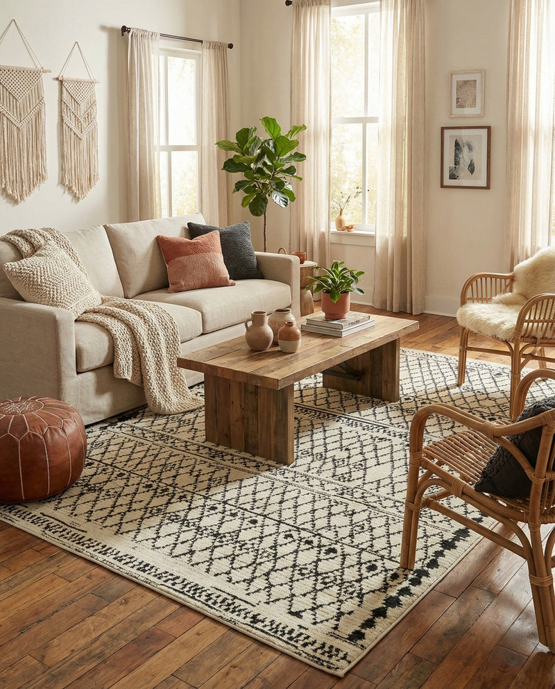 Tangier Treasures Collection Area Rug -  Marrakech Rectangle Ivory  lifestyle 29