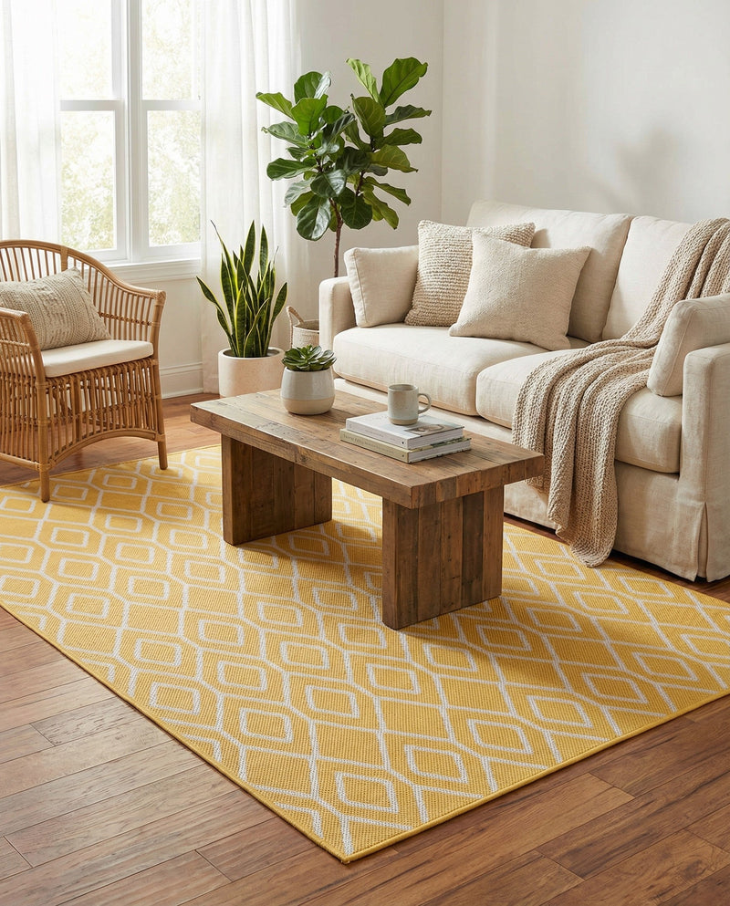 Urban Oasis Rugs Collection Area Rug -  Boulevard (Yellow Ivory) Rectangle Yellow Ivory  lifestyle 9
