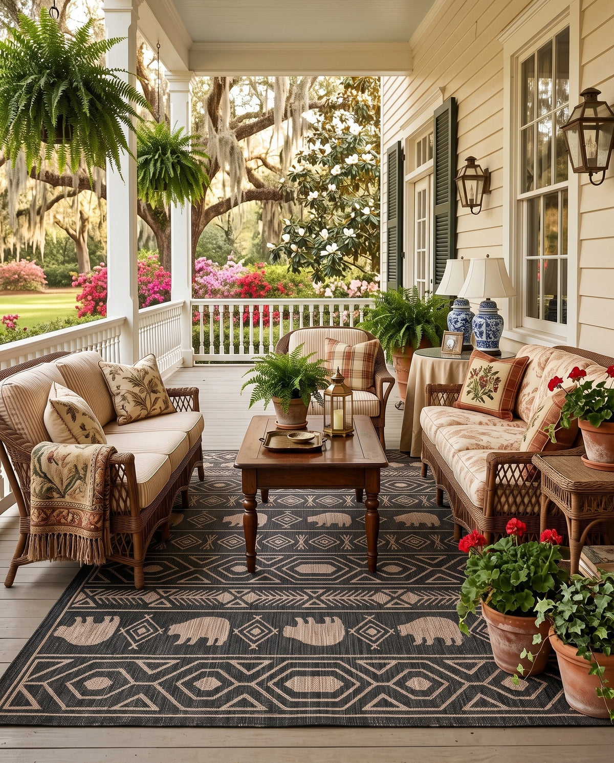 Mesa Oasis Rugs Collection Area Rug - Sundown Rectangle Black  lifestyle 55