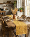 Woven Seaside Jute Collection Area Rug - Savannah (Yellow) Table Runner Yellow  lifestyle 52