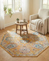 Seville Stripes Collection Area Rug -  Cordoba (Yellow) Octagon Yellow  lifestyle 80