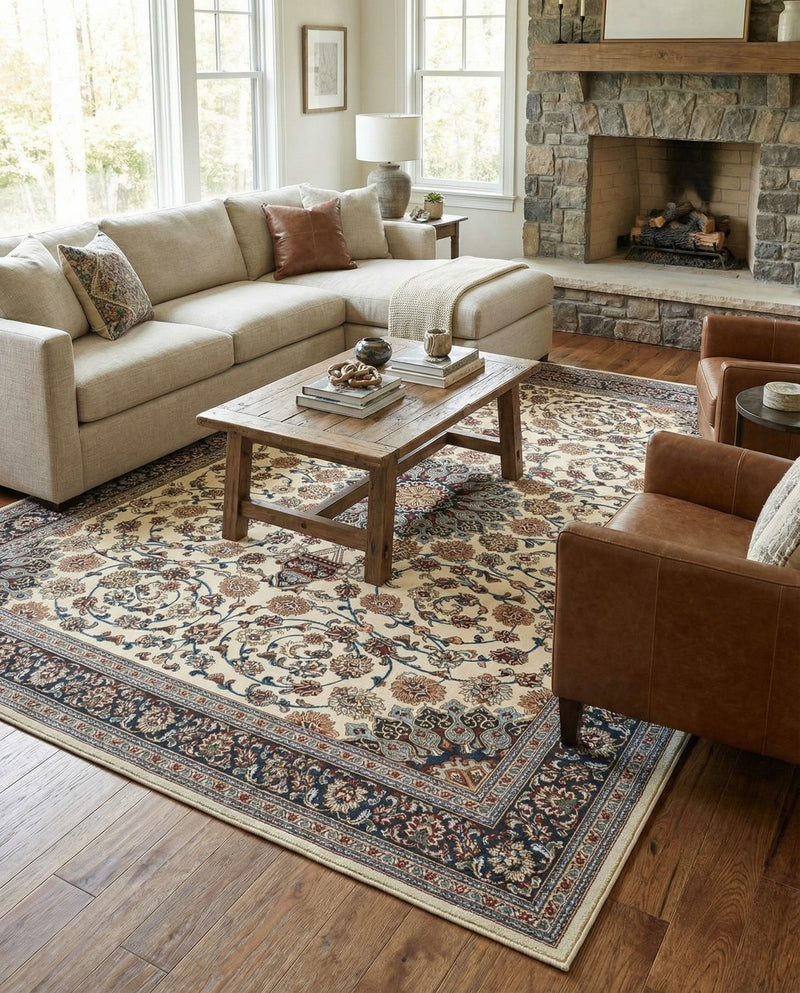 Patio Heritage Collection Area Rug -  Bower Rectangle Ivory  lifestyle 78