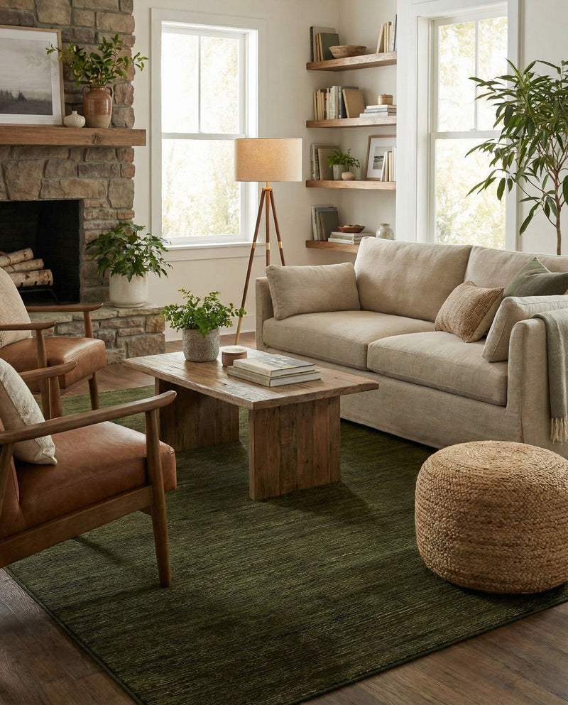 Bloomsbury Elegance Collection Area Rug -  Kensington (Green) Rectangle Green  lifestyle 21