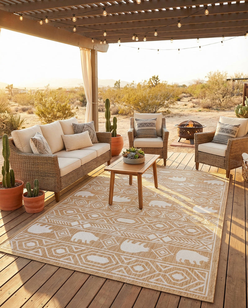 Mesa Oasis Rugs Collection Area Rug - Sundown Rectangle Taupe  lifestyle 48