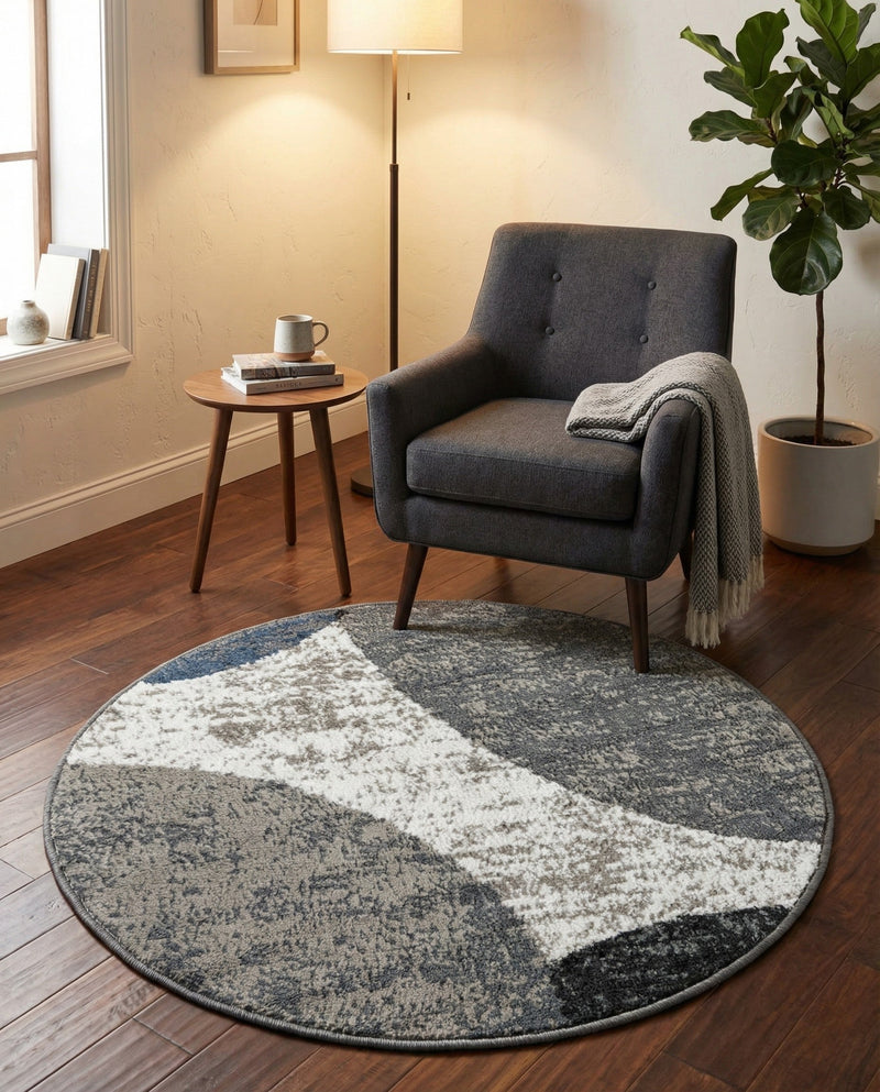 Copenhagen Edge Collection Area Rug -  Amager Round Multi  lifestyle 62