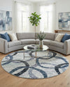 Santa Fe Trails Collection Area Rug -  Taos Round Ivory  lifestyle 31