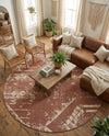 Desert Nomad Terrace Collection Area Rug - Sahara (Rust Red) Round Rust Red  lifestyle 68