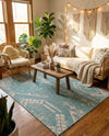Desert Nomad Terrace Collection Area Rug - Sahara (Light Aqua) Rectangle Light Aqua  lifestyle 22