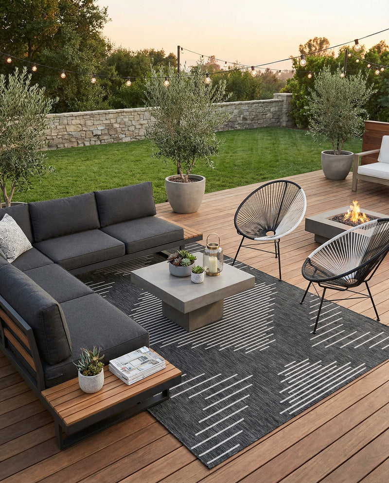 Urban Terrace Collection Area Rug -  Chelsea (Charcoal Gray) Rectangle Charcoal Gray  lifestyle 10