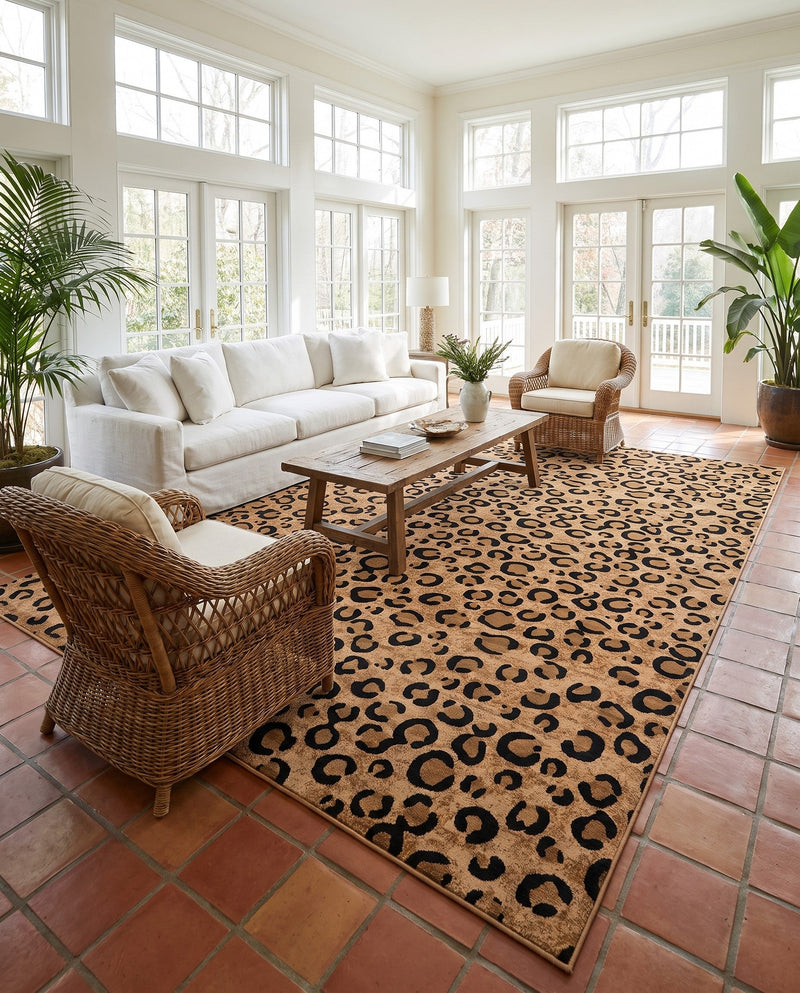 Savannah Sojourn Collection Area Rug -  Mara Rectangle Light Brown  lifestyle 23