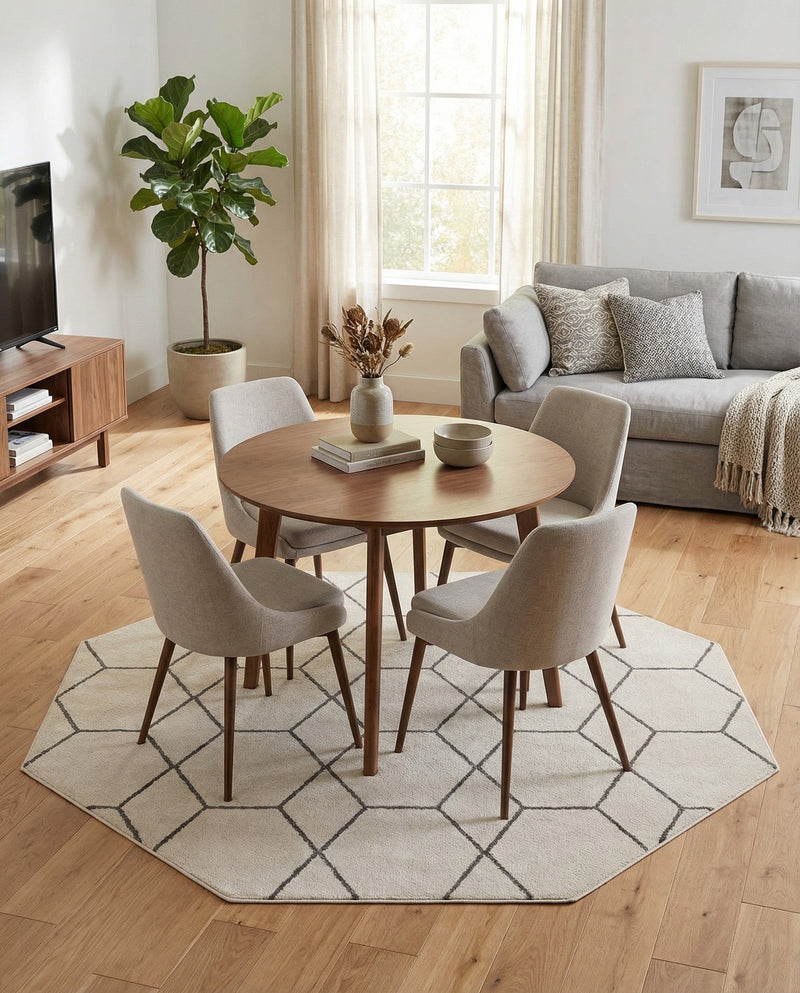 Trellis Mosaic Collection Area Rug - Arborville (Ivory) Octagon Ivory  lifestyle 38