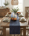 Woven Seaside Jute Collection Area Rug - Savannah (Navy Blue) Table Runner Navy Blue  lifestyle 54