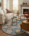 Seville Stripes Collection Area Rug -  Cordoba (Blue) Oval Blue  lifestyle 73