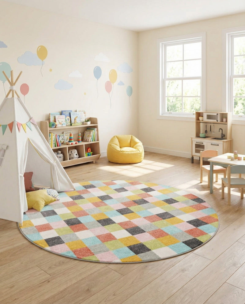 Wonder Tykes Collection Area Rug -  Mythic Round Multi  lifestyle 41