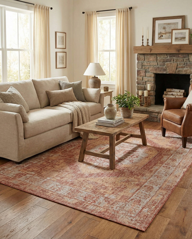 Patio Heritage Collection Area Rug -  Augusta (Rust Red) Rectangle Rust Red  lifestyle 21