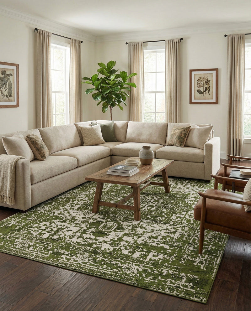 Georgetown Rugs Collection Area Rug - Dupont (Green) Rectangle Green  lifestyle 7