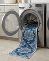Baroque Era Collection Area Rug - Versailles (Navy Blue) Runner Navy Blue  lifestyle 29