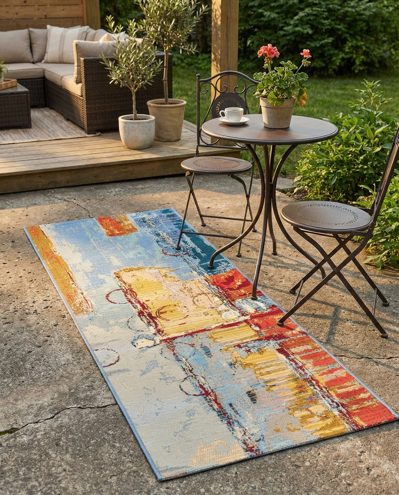 Urban Terrace Collection Area Rug -  Arbour Runner Multi  lifestyle 64