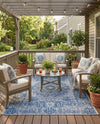 Patio Heritage Collection Area Rug - Savannah (Blue) Rectangle Blue  lifestyle 15