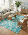Seaside Haven Rugs Collection Area Rug -  Seaside Rectangle Teal  lifestyle 19