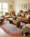 Heritage Elegance Collection Area Rug -  Hearst Oval Navy Blue  lifestyle 34