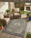 Patio Heritage Collection Area Rug -  Haven Rectangle Blue  lifestyle 29