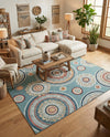 Seaside Blooms Collection Area Rug -  Eden Rectangle Light Blue  lifestyle 49