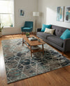 Trellis Mosaic Collection Area Rug - Arborville (Blue Multi) Rectangle Blue Multi  lifestyle 7