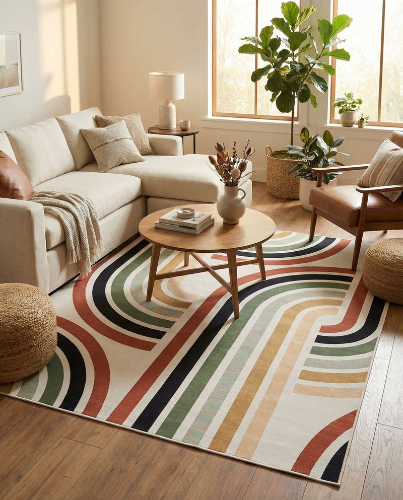 Urban Terrace Collection Area Rug -  Piazza Rectangle Multi  lifestyle 6
