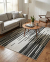 Urban Terrace Collection Area Rug -  Riverside Rectangle Black and White  lifestyle 12