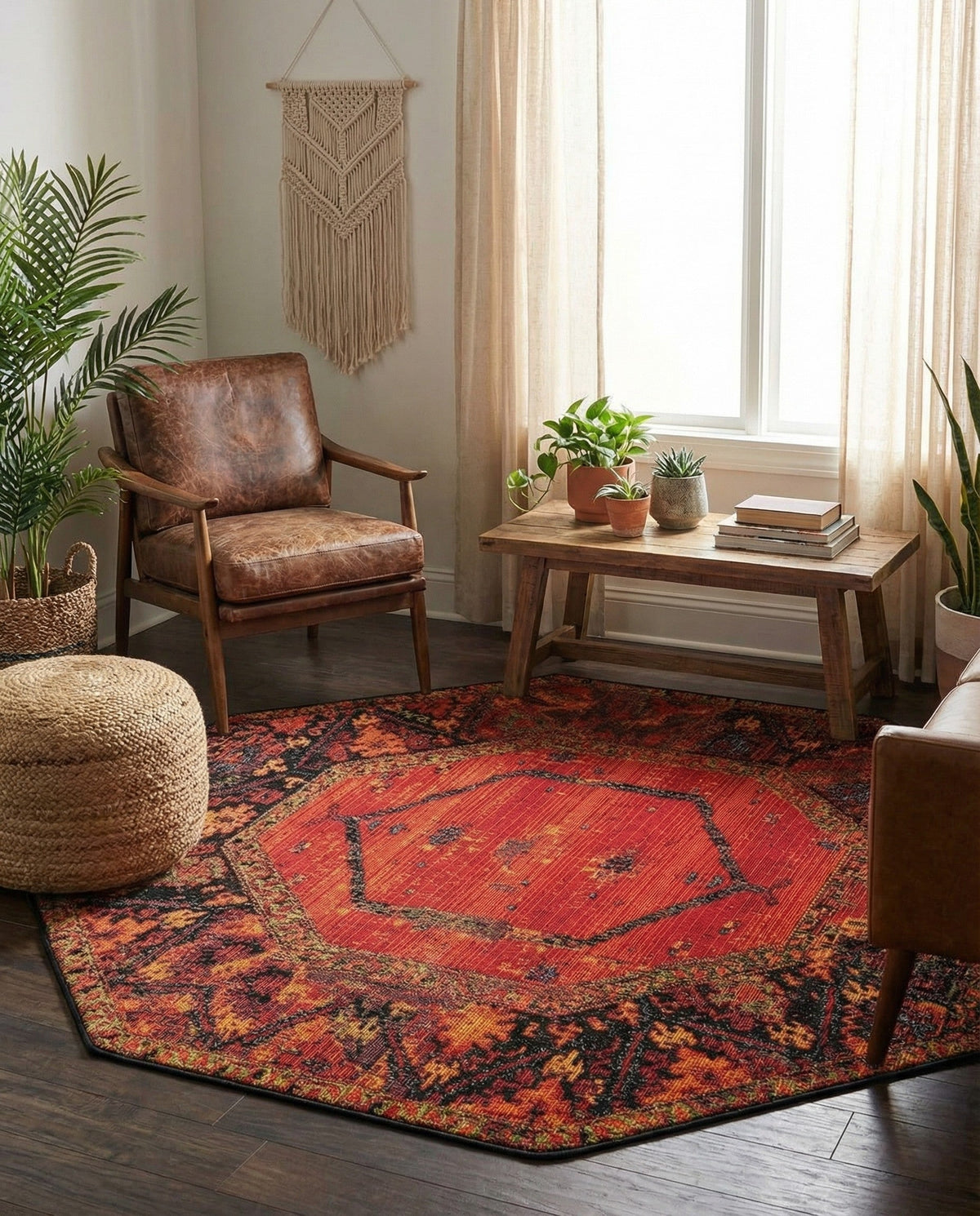 Safari Escape Rugs Collection Area Rug - Serengeti Octagon Multi  lifestyle 132