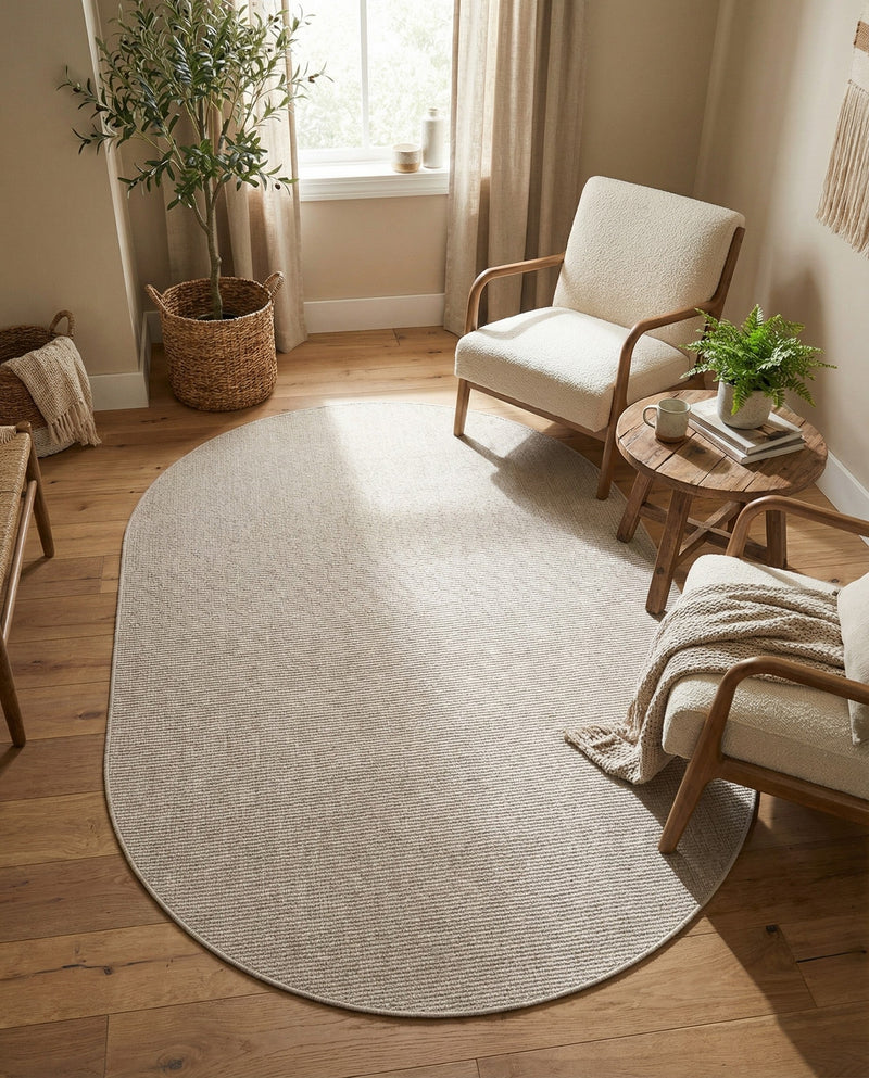 Seaside Serenity Collection Area Rug - Veranda (Light Gray) Oval Light Gray  lifestyle 50