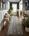 Seville Stripes Collection Area Rug -  Cordoba (Blue) Runner Blue  lifestyle 76