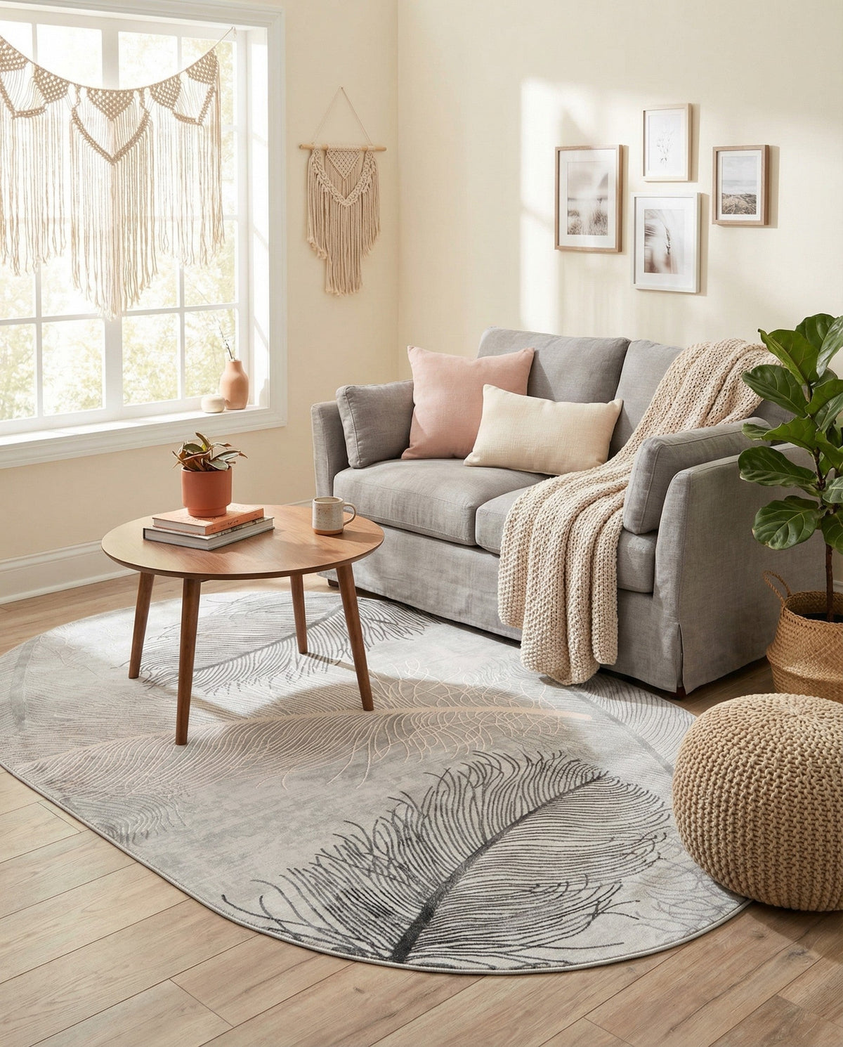 Bloomsbury Elegance Collection Area Rug -  Westminster Oval Gray  lifestyle 145
