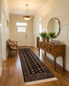 Samarkand Elegance Collection Area Rug -  Margilan (Black) Runner Black  lifestyle 61