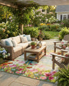 Seaside Blooms Collection Area Rug -  Amalfi Square Multi  lifestyle 61