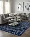 Hollywood Luxe Collection Area Rug -  Beverly (Navy Blue Silver) Rectangle Navy Blue Silver  lifestyle 10