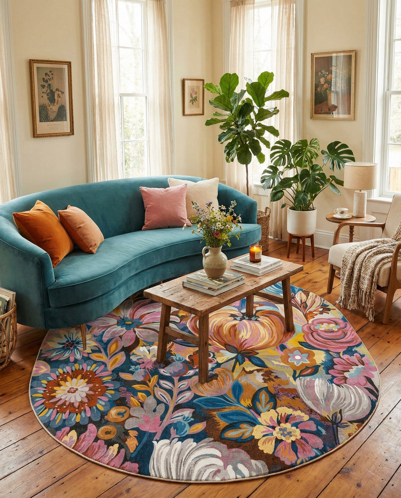 Meadow Breeze Collection Area Rug -  Daffodil Oval Multi  lifestyle 61