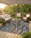 Seaside Blooms Collection Area Rug -  Evergreen (Ivory Charcoal) Rectangle Ivory Charcoal  lifestyle 17