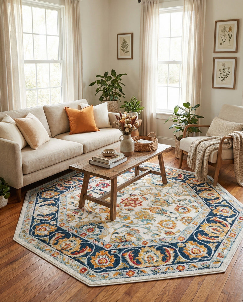 Adriana Terrace Collection Area Rug -  Positano (Multi) Octagon Multi  lifestyle 58