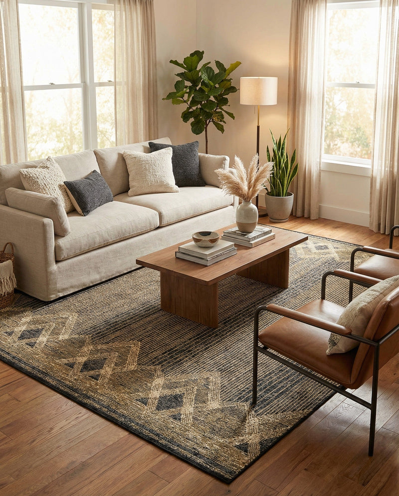 Urban Terrace Collection Area Rug -  Loft Rectangle Charcoal  lifestyle 35