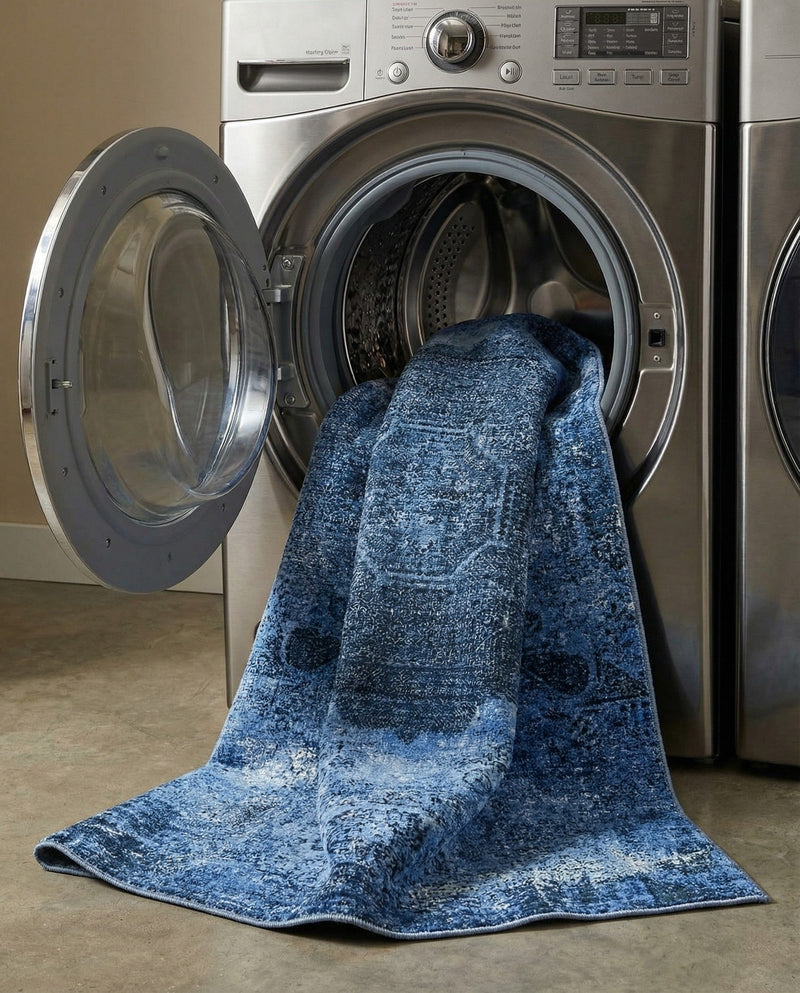Laguna Sands Collection Area Rug - Catalina Rectangle Overdyed Blue  lifestyle 43
