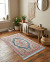 Caribbean Breeze Collection Area Rug -  Windward Rectangle Turquoise  lifestyle 28