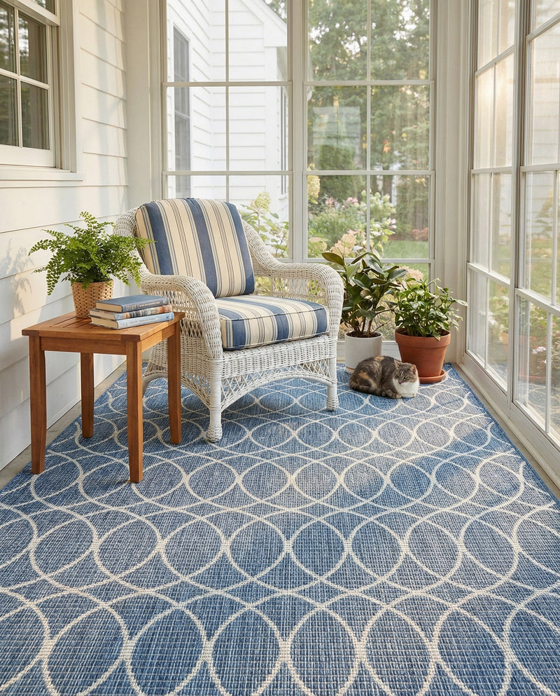 Savannah Pergola Collection Area Rug -  Pavilion (Blue) Rectangle Blue  lifestyle 5