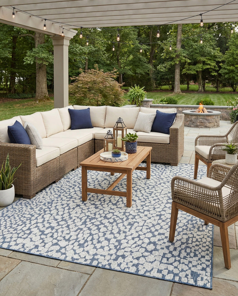 Savannah Escape Collection Area Rug - Mara Rectangle Navy Blue  lifestyle 40