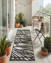 Urban Terrace Collection Area Rug -  Queens Runner Black and White  lifestyle 76