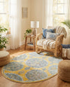 Arcadia Rugs Collection Area Rug -  Atlantis (Yellow) Oval Yellow  lifestyle 71